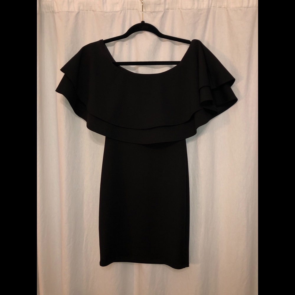 Black ruffle dress